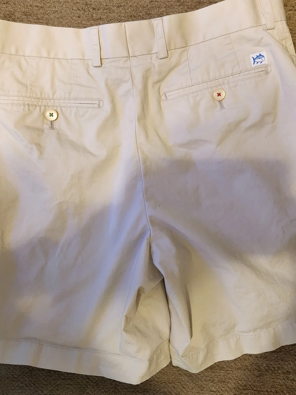 Southern Tide Men's Cream Flat-Front Cotton Shorts 33 waist - Picture 2 of 5